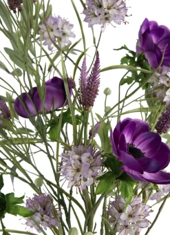 Anemone Spray H75cm kunstbloem - Paars