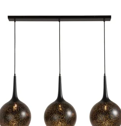 Arjen hanglamp 3*E27 - Zwart/Goud