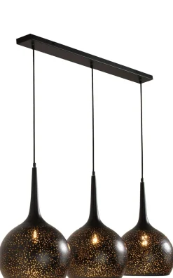 Arjen hanglamp 3*E27 - Zwart/Goud