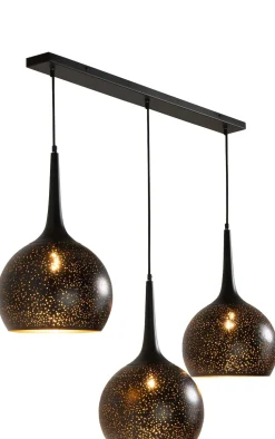 Arjen hanglamp 3*E27 - Zwart/Goud