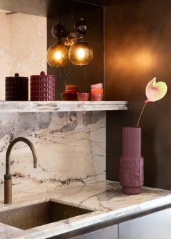 Bisko pot H16.5cm - Bordeaux