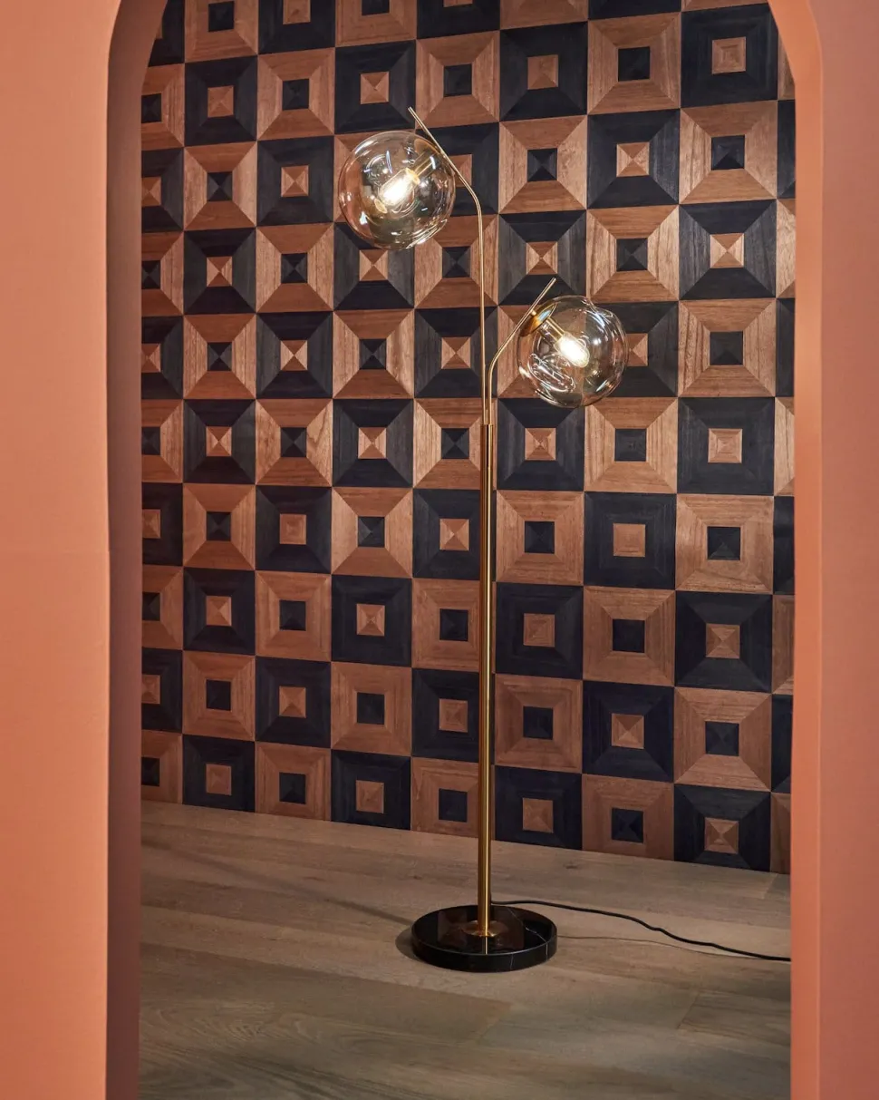 Bo vloerlamp 2*E27 - Goud