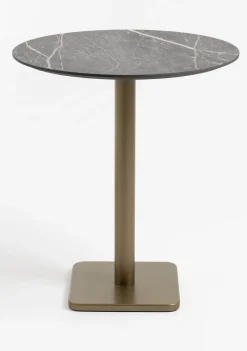 Brest bartafel marble light grey D80cm - Goud