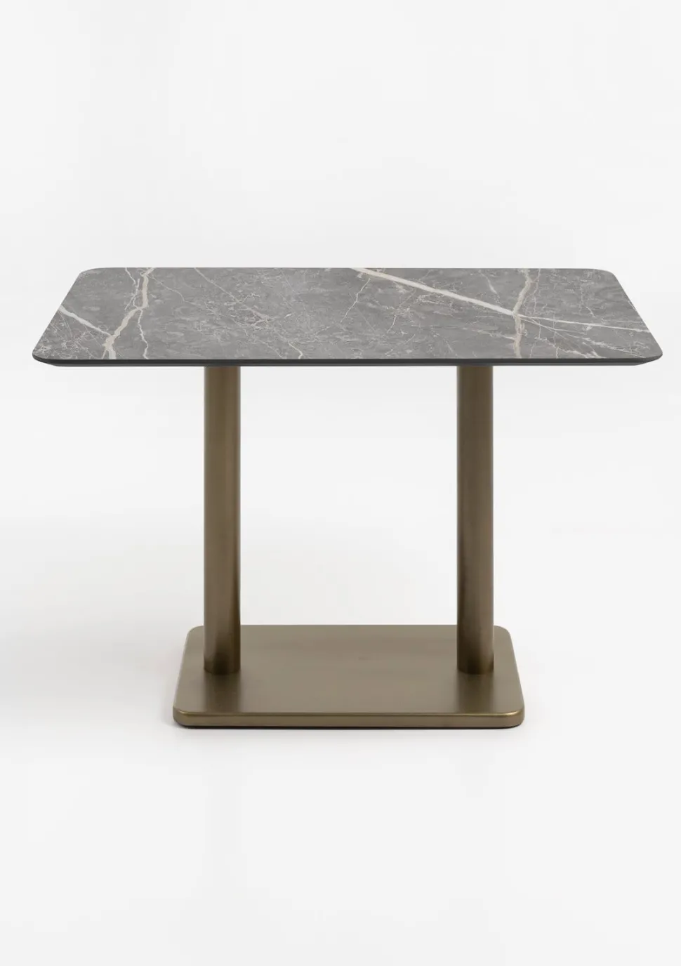 Brest bistrotafel marble light grey 120x75cm - Goud