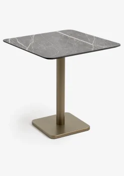 Brest bistrotafel marble light grey 75x75cm - Goud