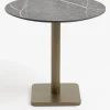 Brest bistrotafel marble light grey D80cm - Goud
