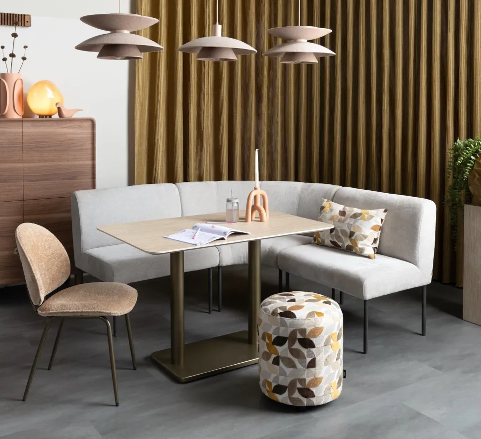 Brest bistrotafel Travertine 120x75cm - Goud