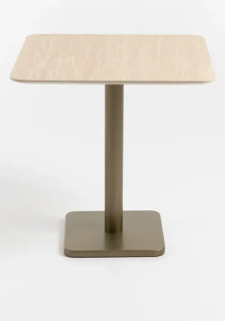 Brest bistrotafel Travertine 75x75cm - Goud