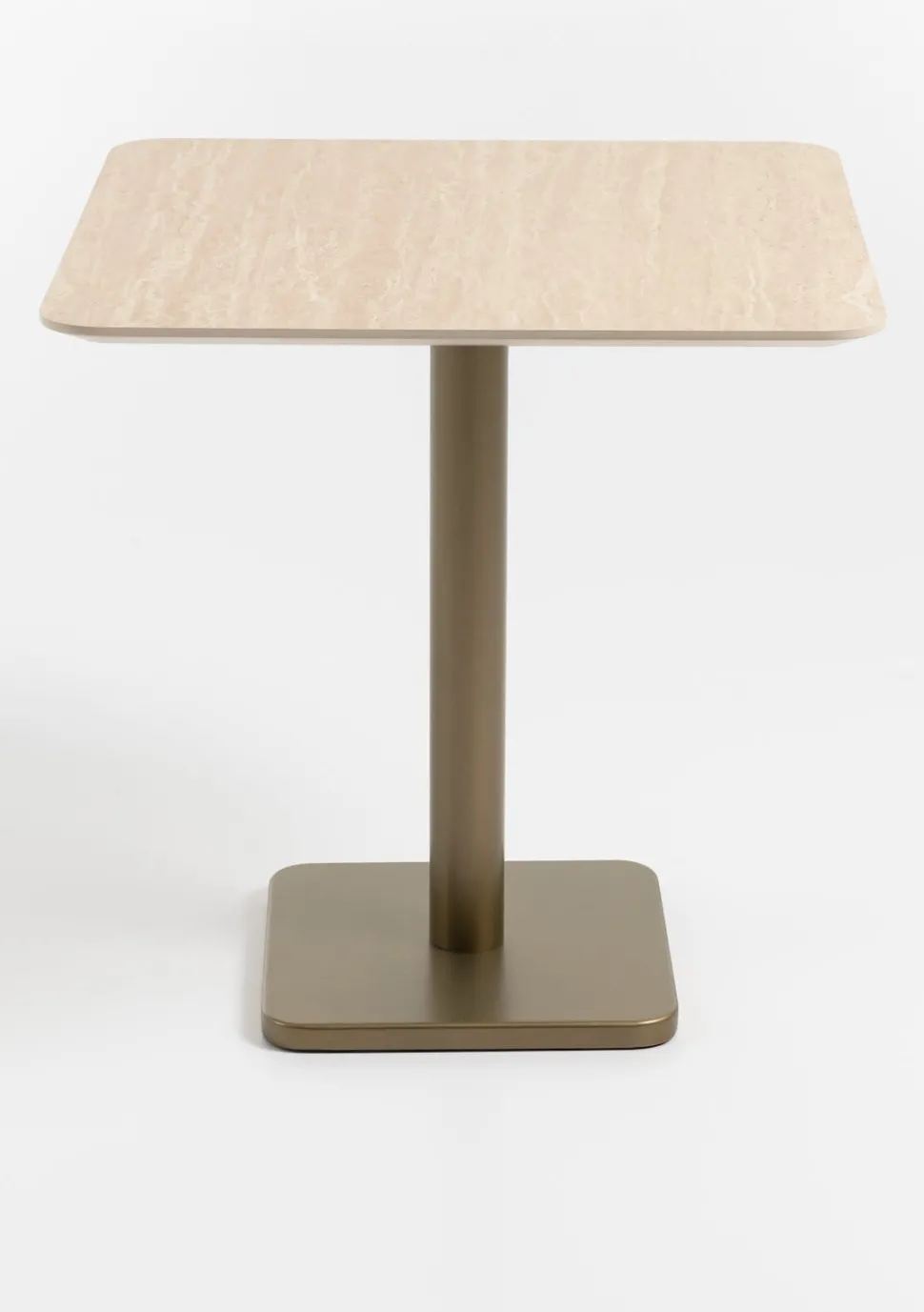 Brest bistrotafel Travertine 75x75cm - Goud