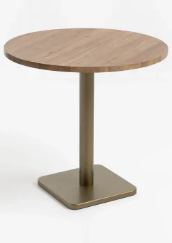 Brest bistrotafel vintage oak D80cm - Goud