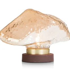 Cali glazen bol L - Bruin