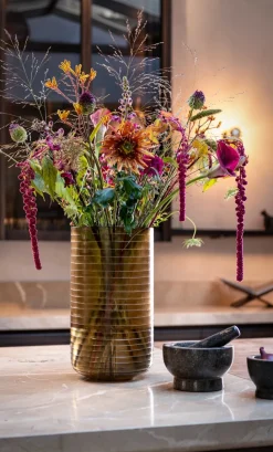 Caramel vaas H41cm - Bruin