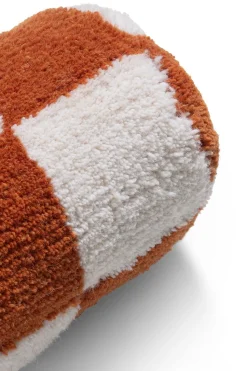 Check bolster kussen 15x50cm - Koper