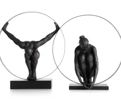 Circle Man beeld H58cm - Zwart