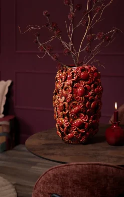 Crabby vaas H39cm - Rood