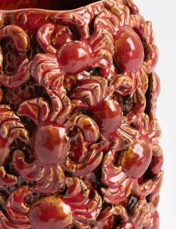 Crabby vaas H39cm - Rood