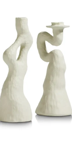 Debra kandelaar H30cm - Cremekleurig