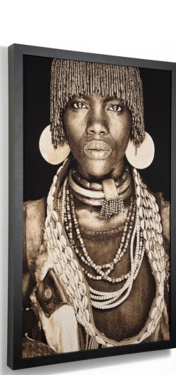 Hamar Woman schilderij 75x125cm - Multikleur