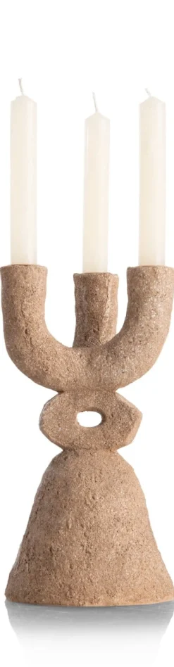 June kandelaar H27cm - Bruin