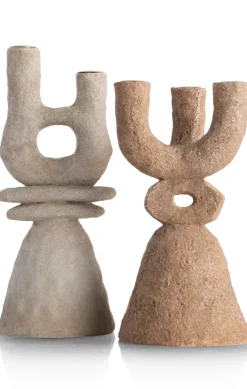 June kandelaar H27cm - Bruin