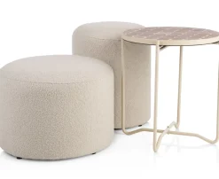 Kay poef H35cm - Cremekleurig