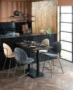 Kjel barstoel - champagne frame - Antraciet