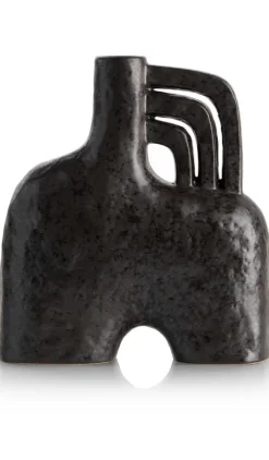 Lina vaas H21cm - Zwart