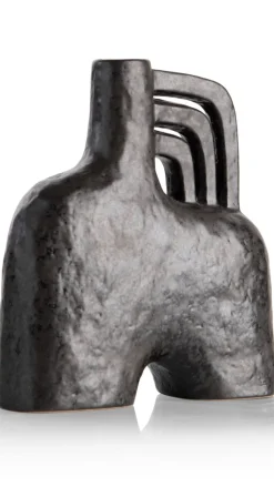 Lina vaas H21cm - Zwart