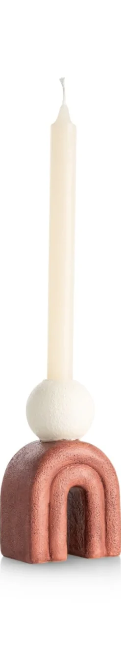Lot kandelaar H15,5cm - bruin