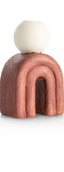 Lot kandelaar H15,5cm - bruin