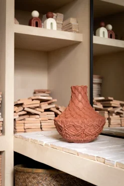 Maeve vaas H33cm - Terracotta