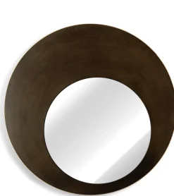 Pelle spiegel XL D80cm - Bruin