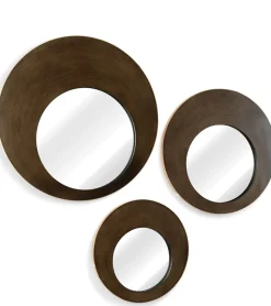 Pelle spiegel XL D80cm - Bruin