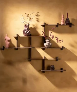 Pine kandelaar H12cm - Bruin