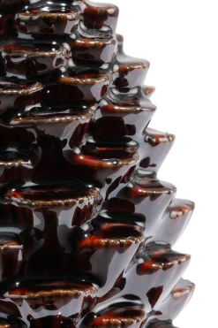 Pine kandelaar H12cm - Bruin