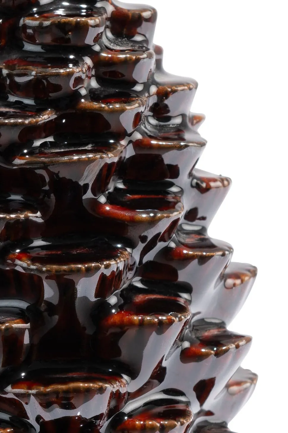 Pine kandelaar H12cm - Bruin