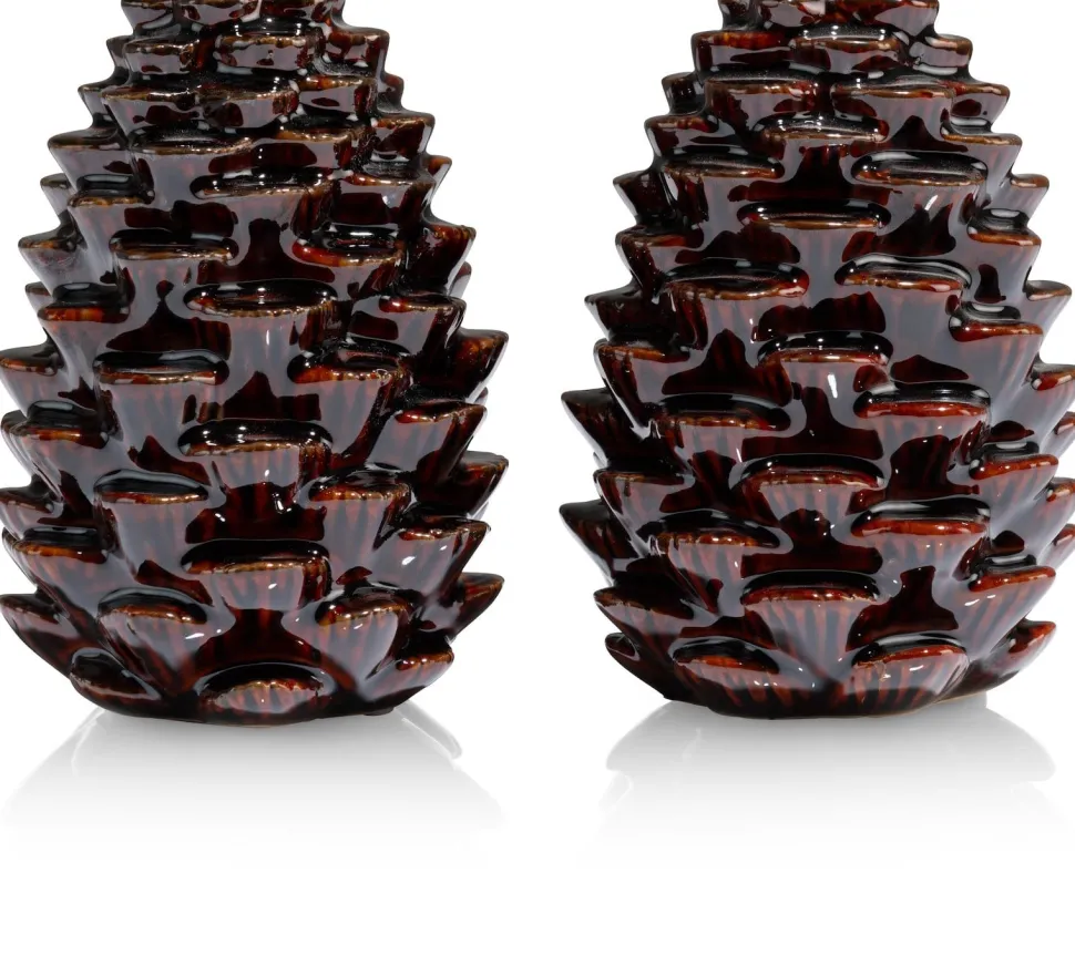 Pine kandelaar H15cm - Bruin