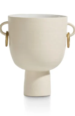 Presley vaas H25cm - Cremekleurig