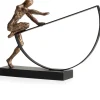 Pushing beeld H33cm - Goud