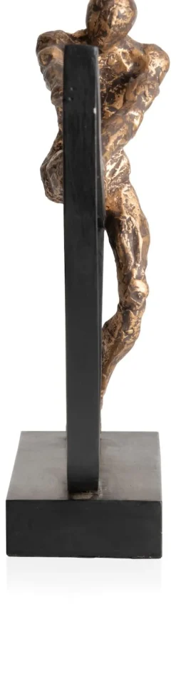 Pushing beeld H33cm - Goud