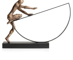 Pushing beeld H33cm - Goud