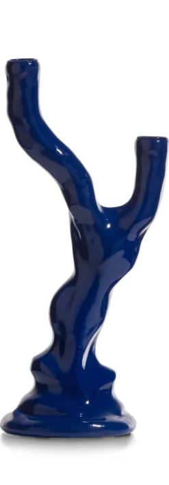 Rebecca kandelaar H36cm - Blauw