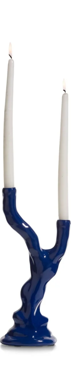 Rebecca kandelaar H36cm - Blauw