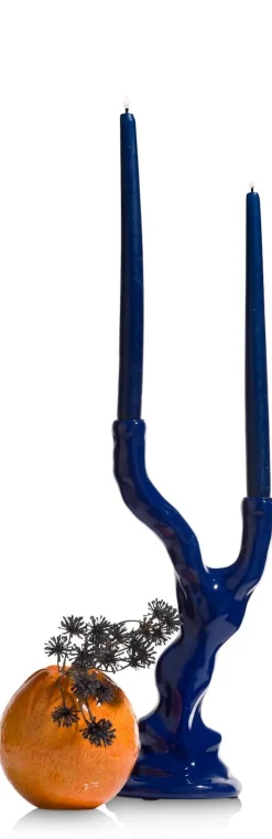 Rebecca kandelaar H36cm - Blauw