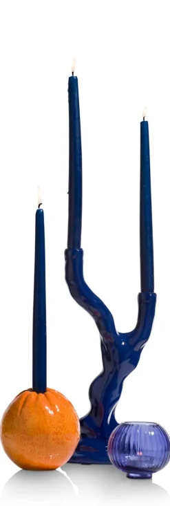 Rebecca kandelaar H36cm - Blauw