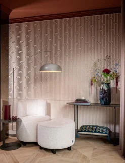 Roan poef maan H44cm - Creme