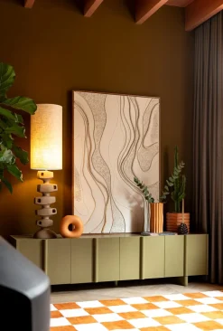 Rope schilderij 100x150cm - Cremekleurig