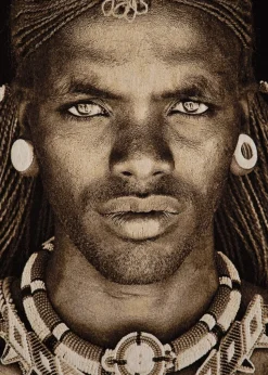 Samburu Warrior schilderij 75x125cm - Multikleur