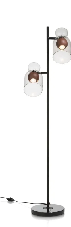 Skylar glazen bol D10cm - Zwart / antraciet