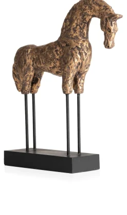 Stallion beeld H35cm - Goud